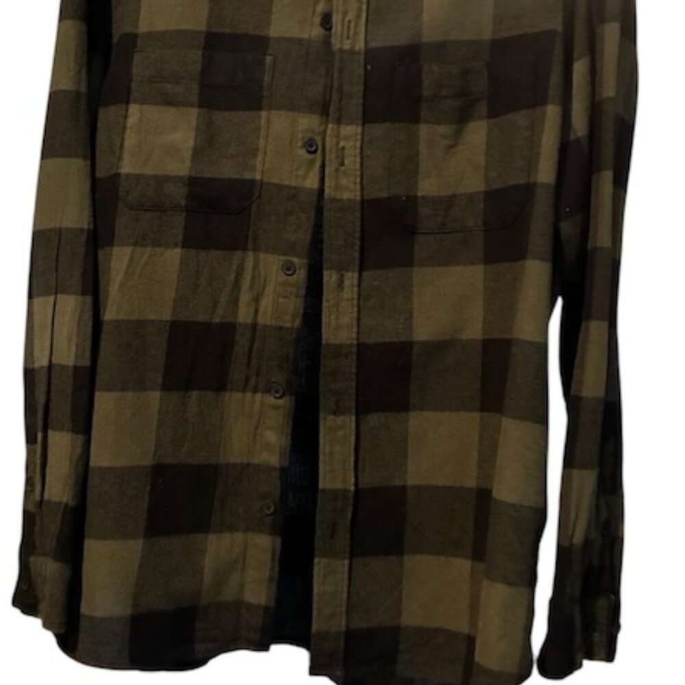 H&M Divided Long Sleeve Collared Button Down Flannel Shirt-Size XL-Grn/Blk Plaid - Picture 6 of 7